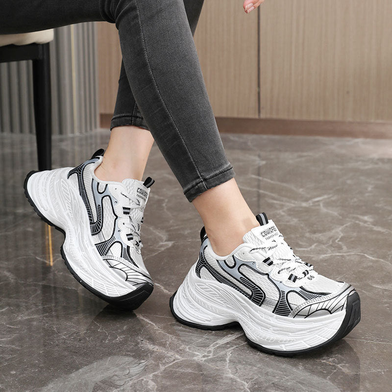 Damen Chunky Sneakers mit dämpfender Laufsohle und modischem Design
