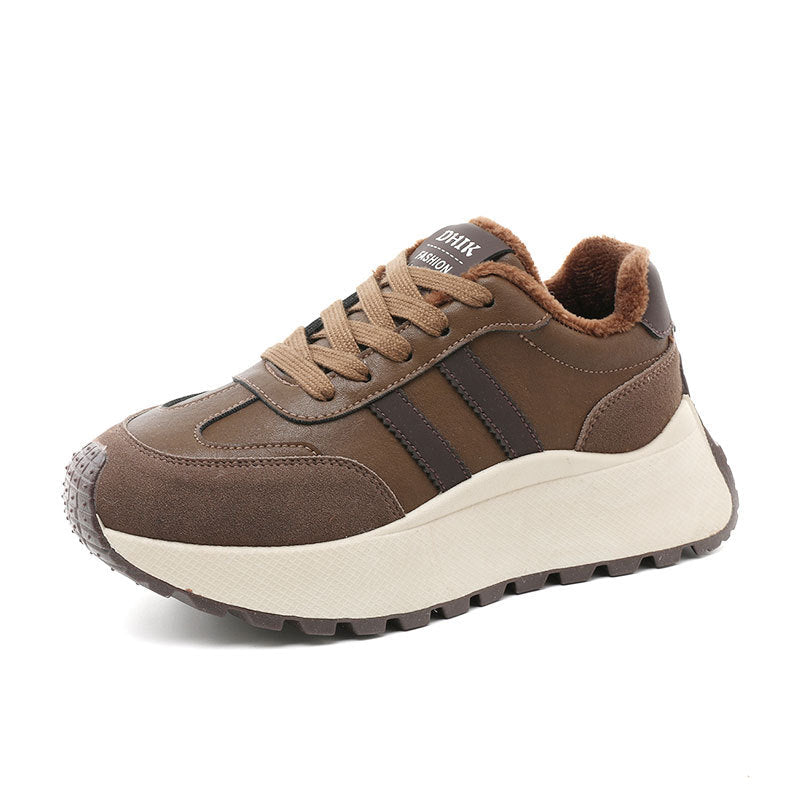 Damen Komfortable und warme High-Top Sneakers mit Fleece-Innenfutter