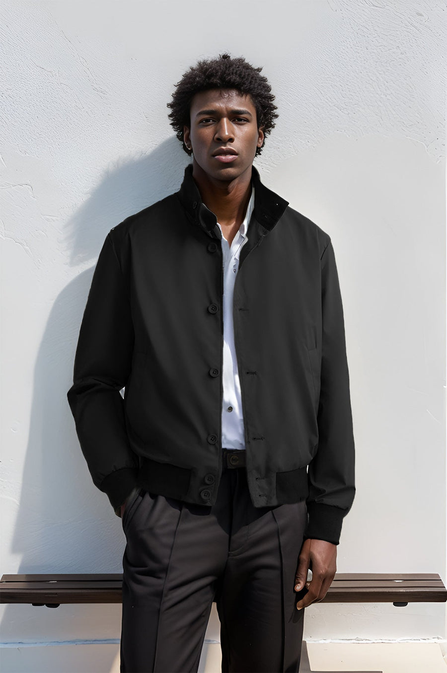 Herren moderne Utilityjacke mit praktischen Taschen und elastischem Bund Aliams