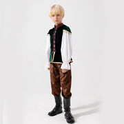 Unisex nan mittelalterliches Kinderkostüm Set mit Samtweste, geraffter Pluderhose und Renaissance-Details Drune