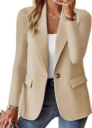 Damen Eleganter Casual Blazer mit modernen Taschen und dezentem Knopf Heidi-Mode