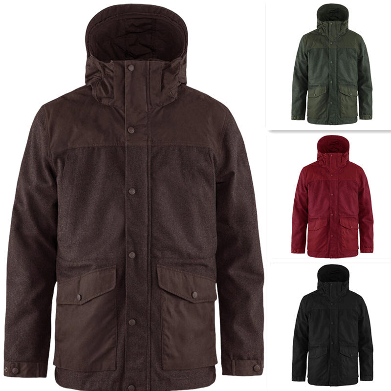 Herren funktionale Parkajacke mit abnehmbarer Kapuze Aliams