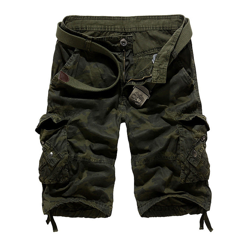 Herren Camo Cargo-Shorts mit mehreren Taschen und verstellbarem Bund Heidi-Mode