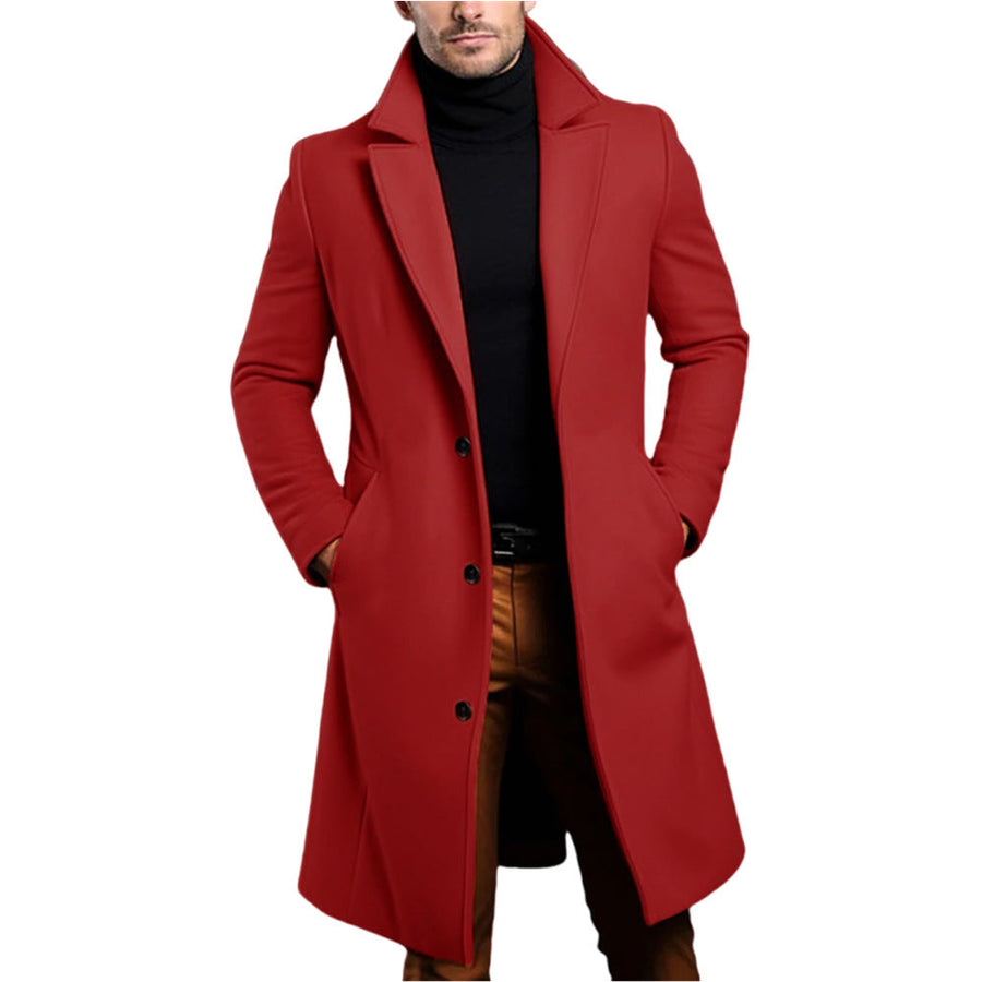 Herren eleganter lang geschnittener Mantel Aliams