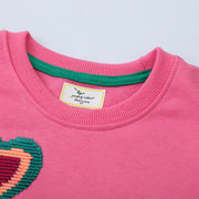 Mädchen Sweatshirt mit glitzernden Regenbogenapplikationen Drune