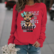 Damen Sweatshirt mit kreativem Hundedesign und inspirierendem Schriftzug