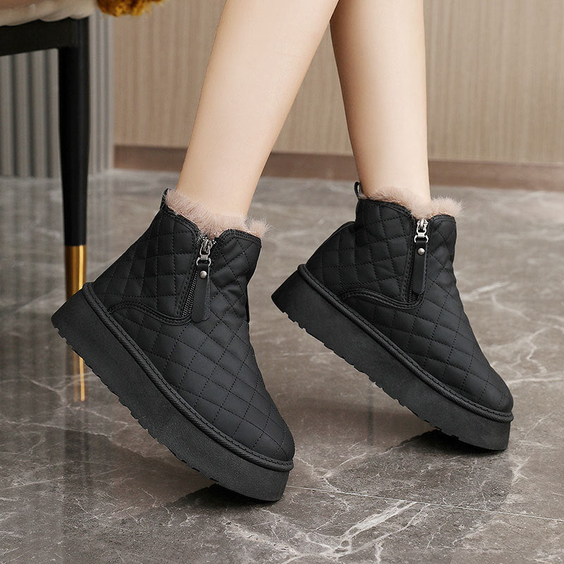 Damen Warmgefütterte Ankle Boots mit innovativem Reißverschluss