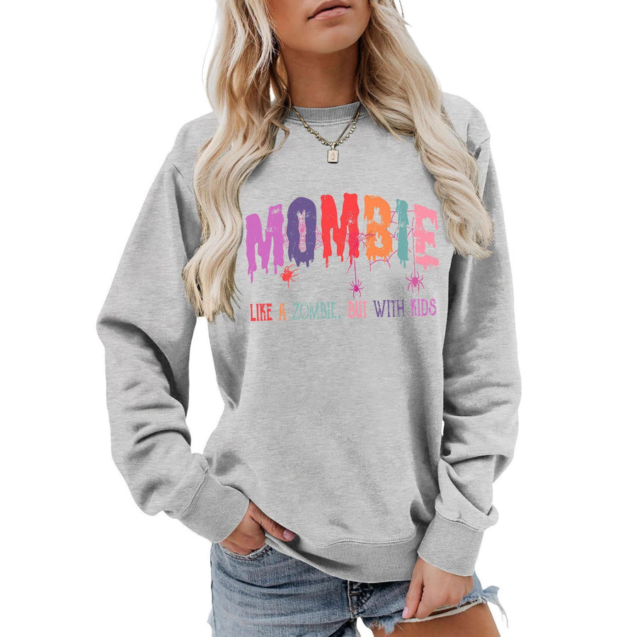 Damen Sweatshirt mit kreativem Zombie-Motiv