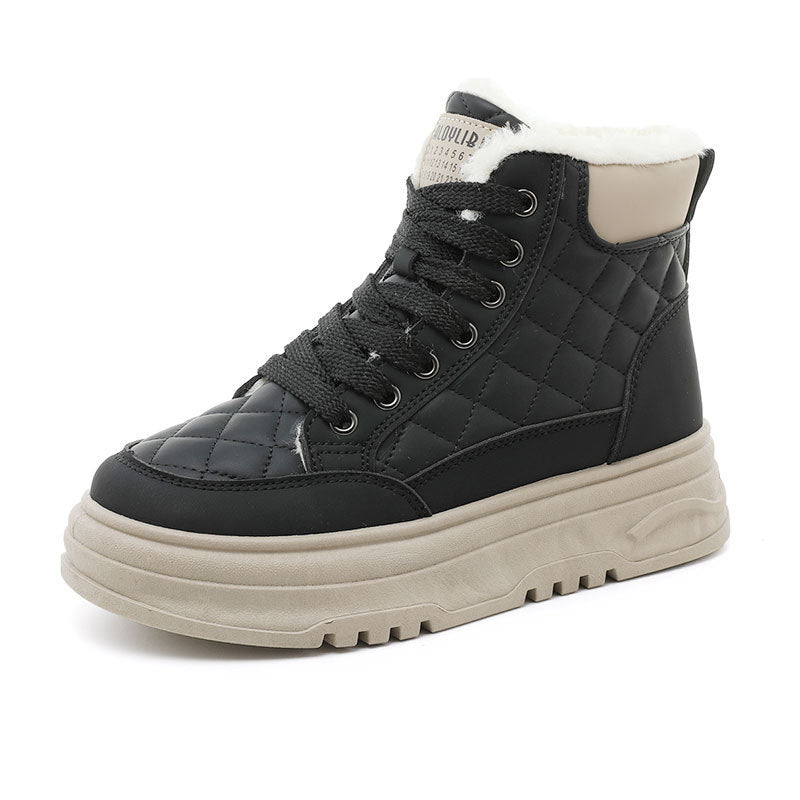 Damen High-Top Sneakers mit warmem Fleece-Futter und rutschfester Sohle
