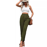 Damen Bequeme Freizeithose mit elastischem Taillenbund und praktischen Seitentaschen
