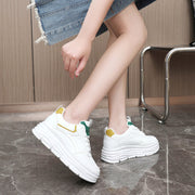 Damen modische Plateau Sneakers mit dämpfender Laufsohle und atmungsaktivem Obermaterial