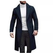 Herren eleganter Langmantel mit seitlichen Eingrifftaschen Aliams
