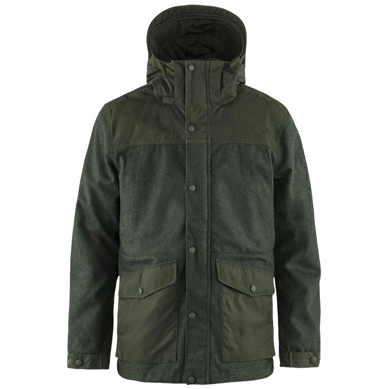 Herren funktionale Parkajacke mit abnehmbarer Kapuze Aliams