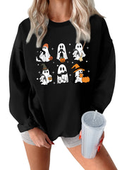 Damen Sweatshirt mit kreativem Gruselmotiv