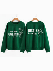 Damen lässiger Pullover mit inspirierenden Botschaften
