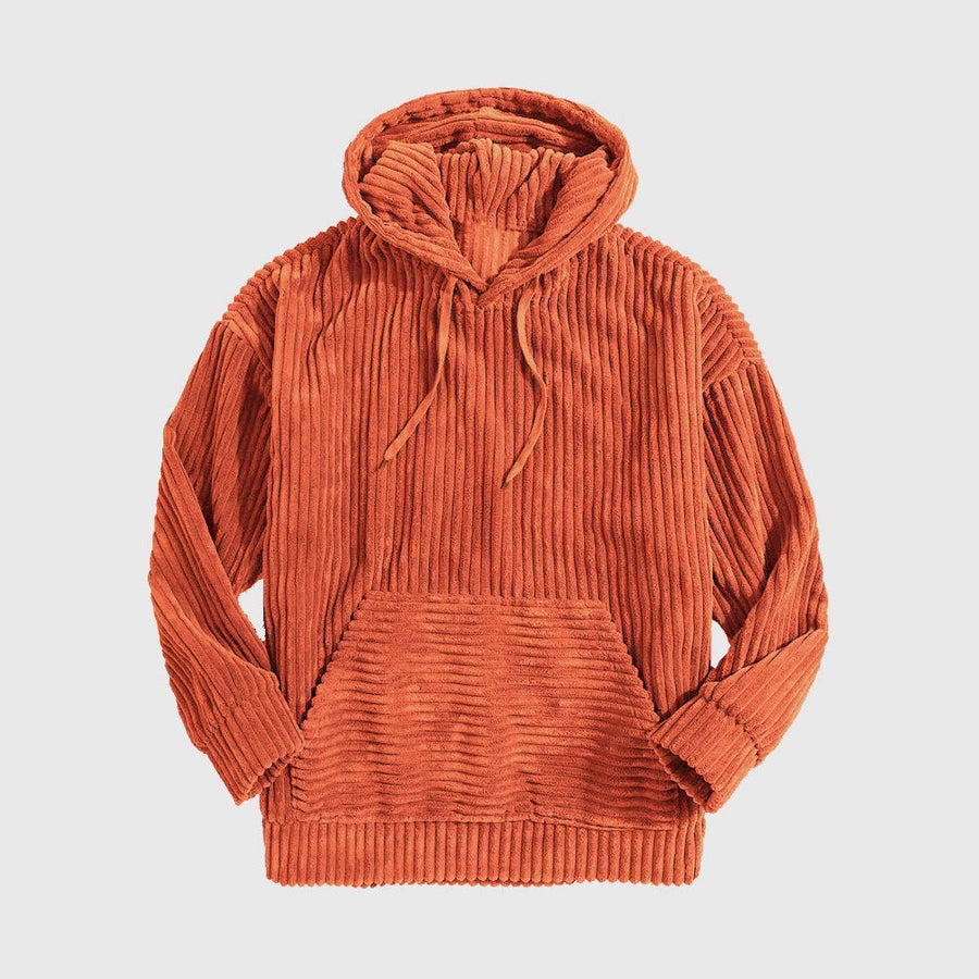 Damen gemütlicher Kapuzenpullover im modernen Rippdesign
