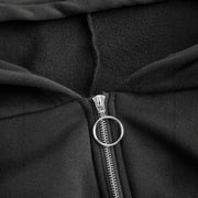 Damen cropped Hoodie mit innovativem Reißverschluss und voluminösen Ärmeln