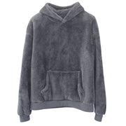 Unisex nan kuscheliger Teddy-Fleece Hoodie mit überlanger Passform und Kängurutasche Drune