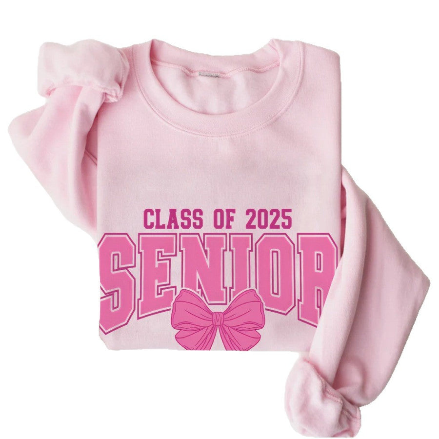 Damen Sweatshirt mit Abschlussjahr und dekorativem Schleifendesign