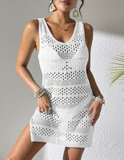 Damen eleganter Häkel-Strandsarong mit modischem Lochmuster Heidi-Mode