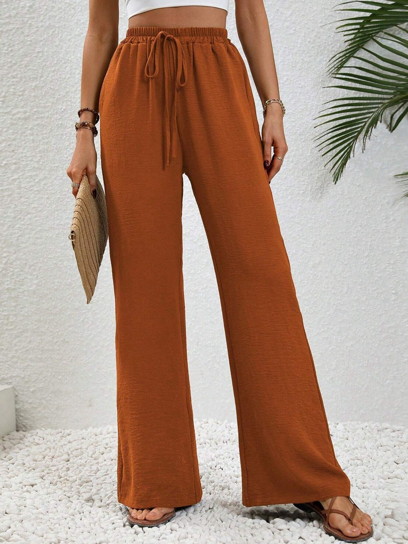 Damen Weite Sommerhose mit elastischem Bund und praktischen Seitentaschen