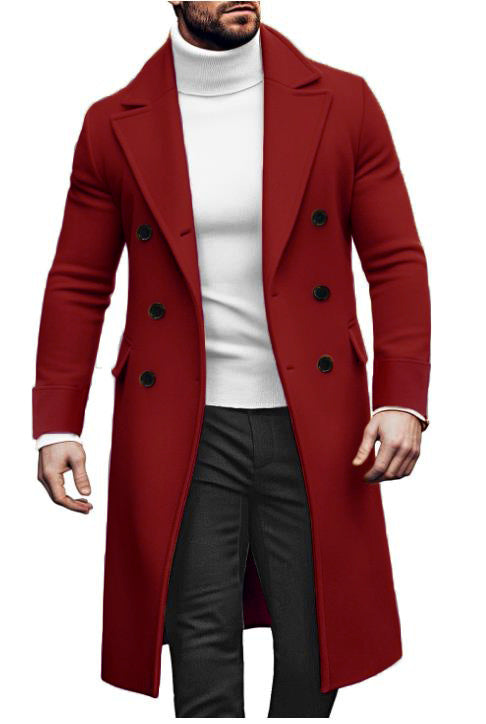 Herren eleganter Langmantel mit seitlichen Eingrifftaschen Aliams