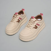 Damen modische Sneaker mit plateauartiger Laufsohle und atmungsaktivem Obermaterial