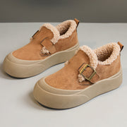 Damen bequemes Slipper mit wärmendem Innenfutter und modischem Schnallen-Design