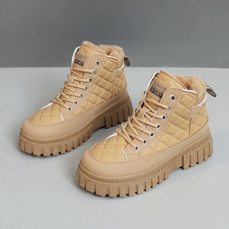 Damen modische Winterstiefel mit rutschfester Sohle und kuscheligem Innenfutter