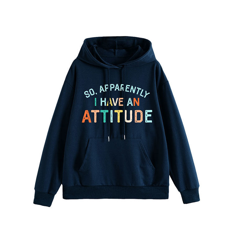 Damen Kapuzenpullover mit kreativem Schriftzug und lässiger Passform
