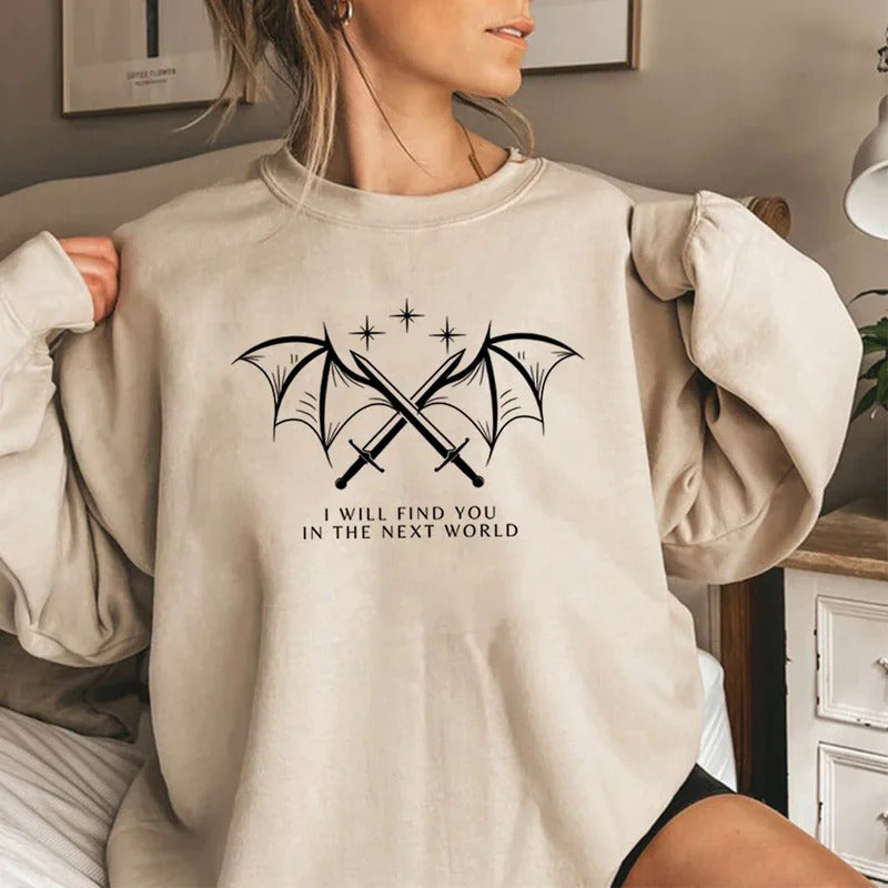 Damen Sweatshirt mit künstlerischem Grafikdesign und inspirierendem Schriftzug