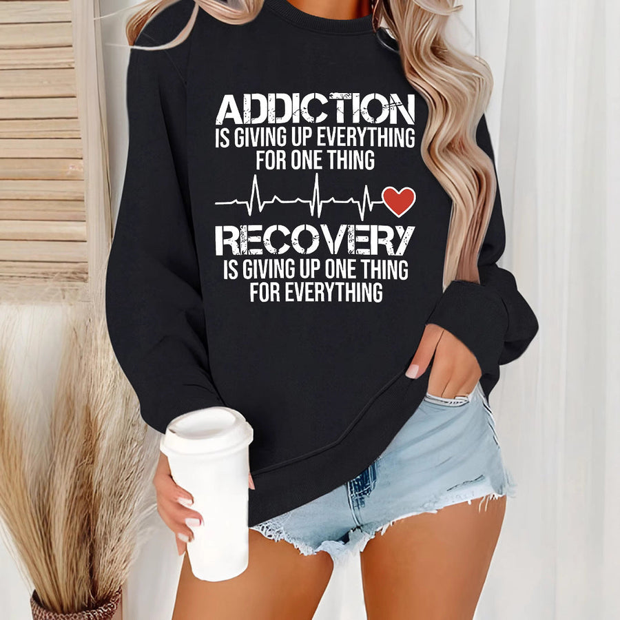 Damen Sweatshirt mit inspirierendem Druck und lässigem Schnitt