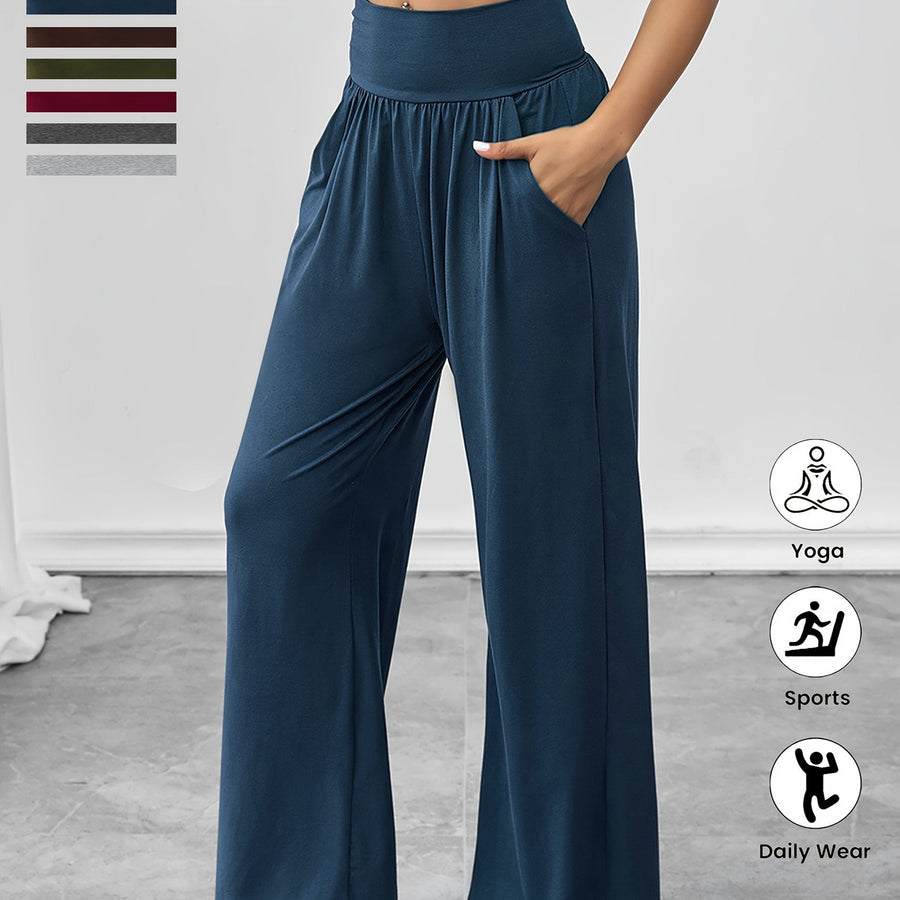 Damen gemütliche Freizeithose mit elastischem Bund und Seitentaschen