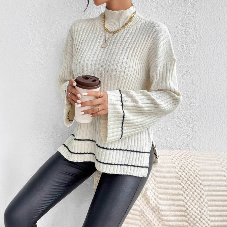 Nadine | Damen Gerippter Rollkragenpullover für den Winter