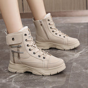 Damen High-Top Winterstiefel mit modischem Reißverschluss und dämpfender Sohle