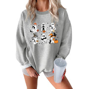 Damen Sweatshirt mit kreativem Gruselmotiv