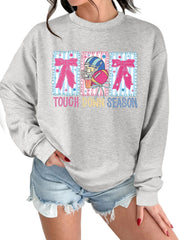 Damen Sweatshirt mit kreativem Football-Motiv und lässigem Schnitt