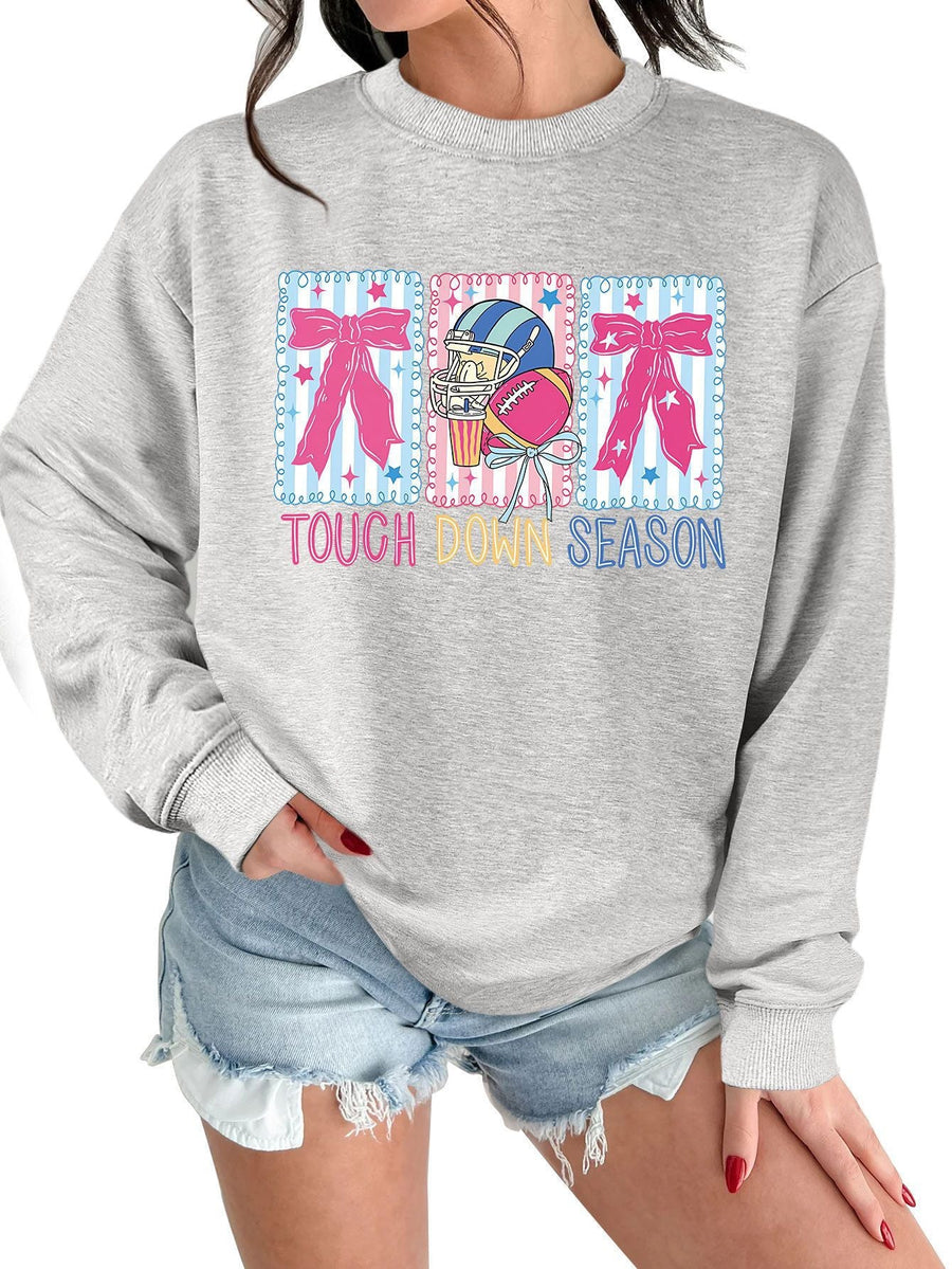 Damen Sweatshirt mit kreativem Football-Motiv und lässigem Schnitt