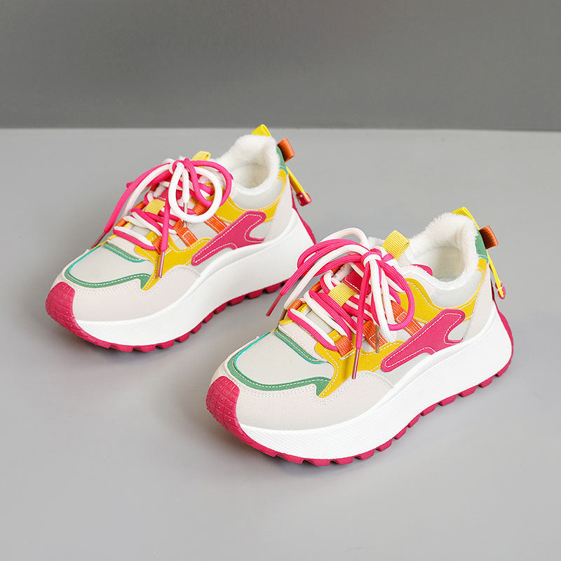 Damen modische High-Top Sneakers mit flauschigem Innenfutter und rutschfester Sohle