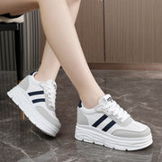 Damen Sportliche Plateau Sneakers mit atmungsaktivem Mesh-Obermaterial und dämpfender Laufsohle