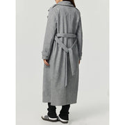 Damen eleganter Wollmantel mit doppelter Knopfleiste und lässigem Schnitt