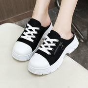 Damen Slip-On Sneakers mit modischem Reißverschluss und bequemem Fußbett
