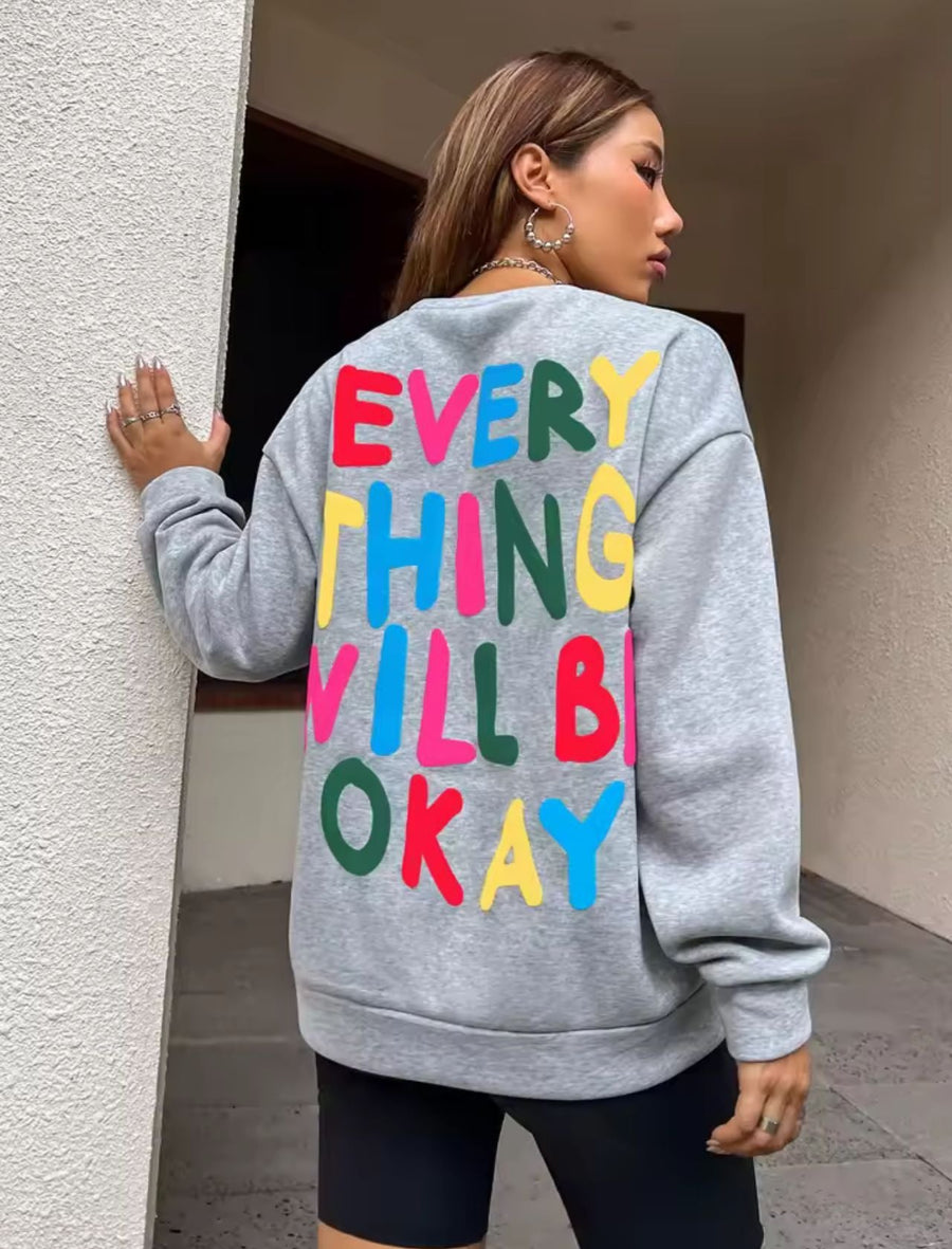 Damen Sweatshirt mit buntem Schriftzug