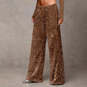 Damen extravagante Palazzohose mit Paillettenbesatz