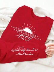 Damen Sweatshirt mit inspirierendem Druck und weich fließendem Stoff