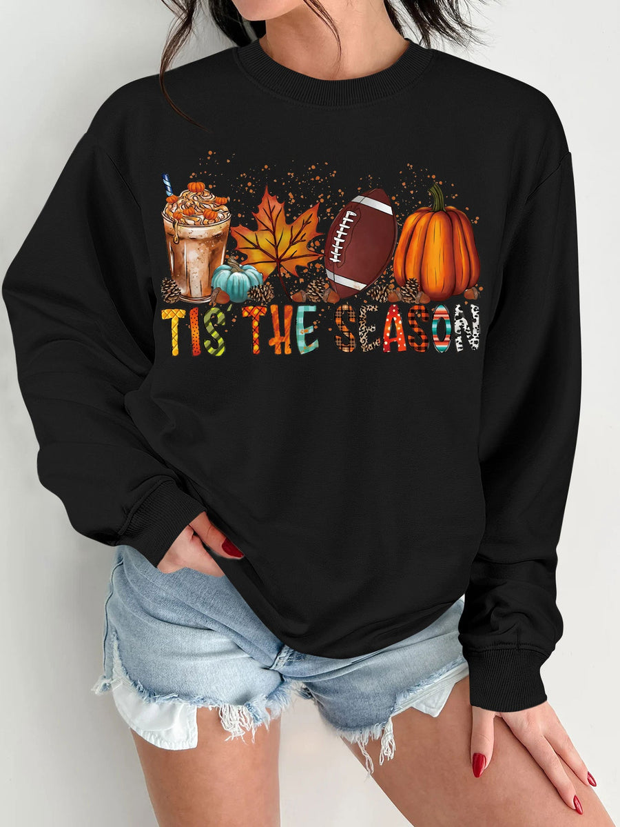 Damen Sweatshirt mit herbstlichem Motiv und lässigem Schnitt