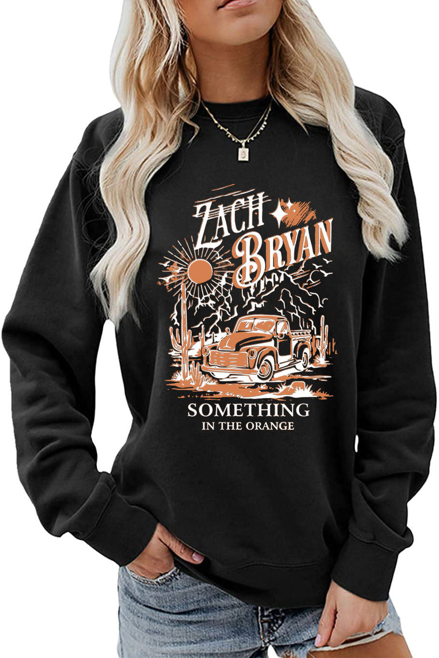 Damen Sweatshirt mit inspirierendem Vintage-Truck-Design