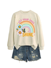 Damen Sweatshirt mit buntem Farbverlauf und floralem Grafikdesign