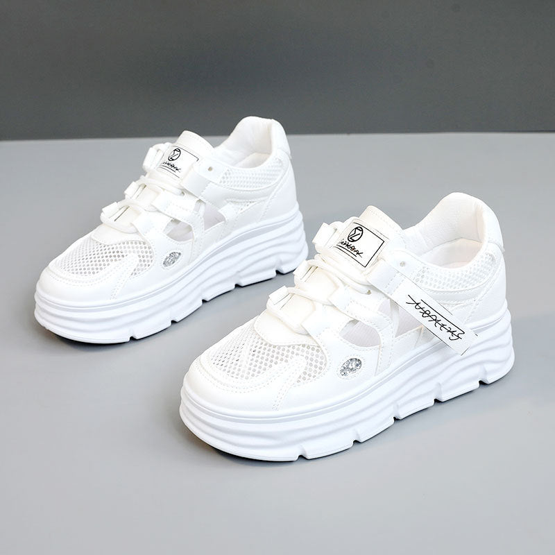 Damen Sportliche Plateau Sneakers mit atemberaubendem Design und verstellbarem Klettverschluss