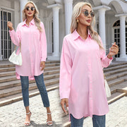 Damen Übergrößen-Hemdbluse mit modernen Details und Brusttasche Heidi-Mode
